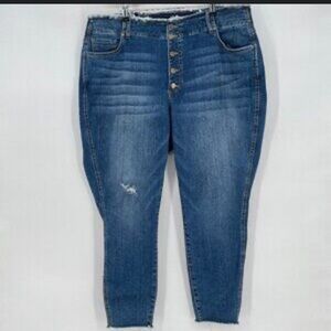 Women’s Kut from the Kloth High-Waisted Blue Jeans, Size 22W